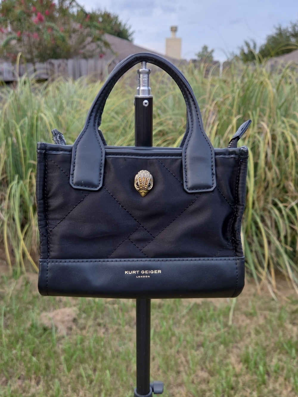 Kurt Geiger Black Tote with Gold Emblem